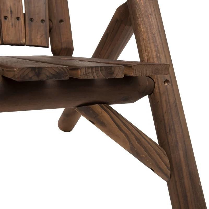 Adirondack Patio 2 Chair Lounger with Center Coffee Table Brown - PRHOMZ