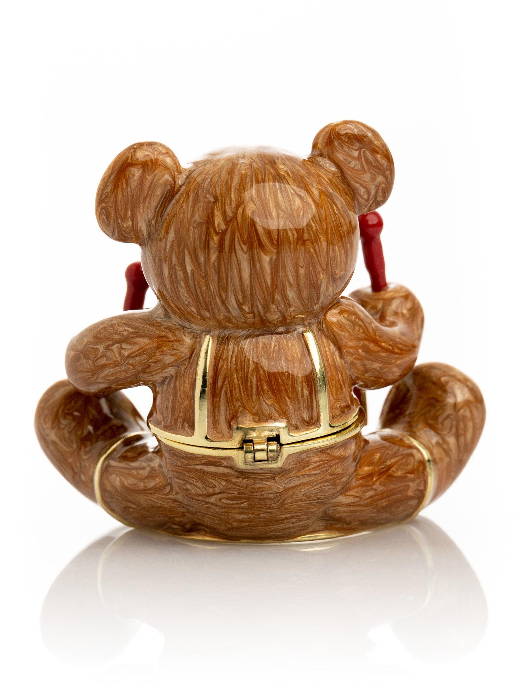 Brown Bear with Clock in a Drum - PRHOMZ