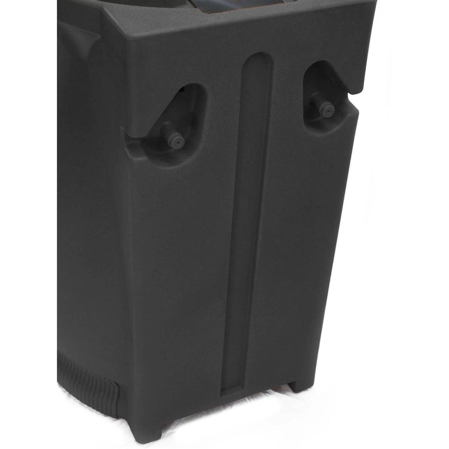 Black 65-Gallon Plastic Urn Rain Barrel with Planter Top - PRHOMZ