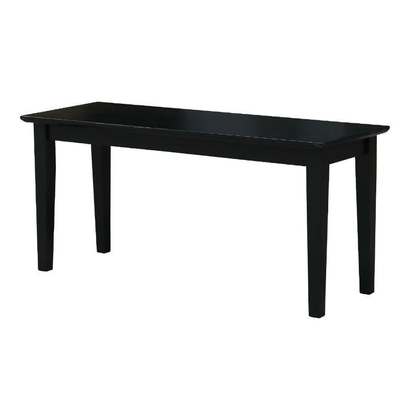 Solid Wood Entryway Accent Bench in Black Finish - PRHOMZ