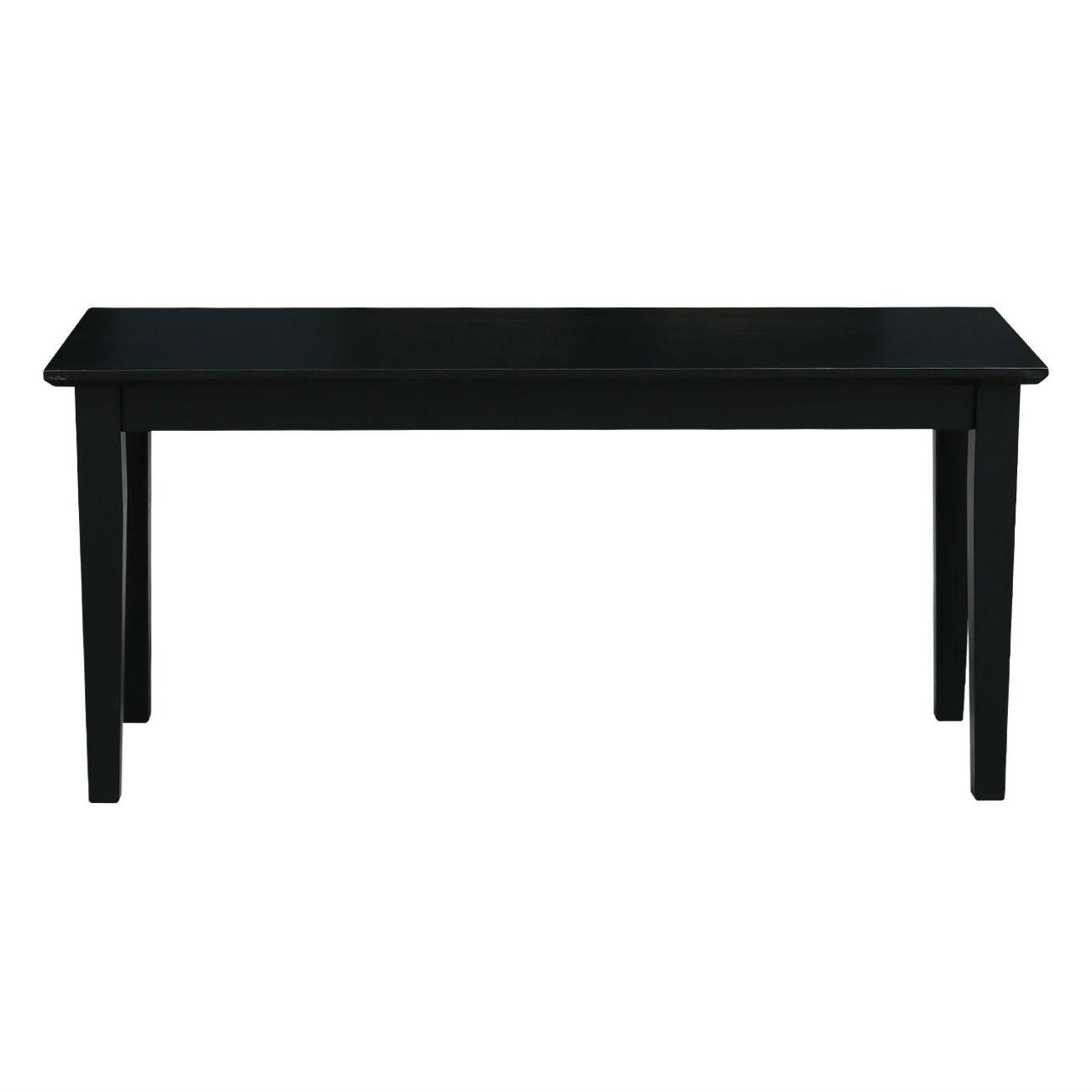 Solid Wood Entryway Accent Bench in Black Finish - PRHOMZ