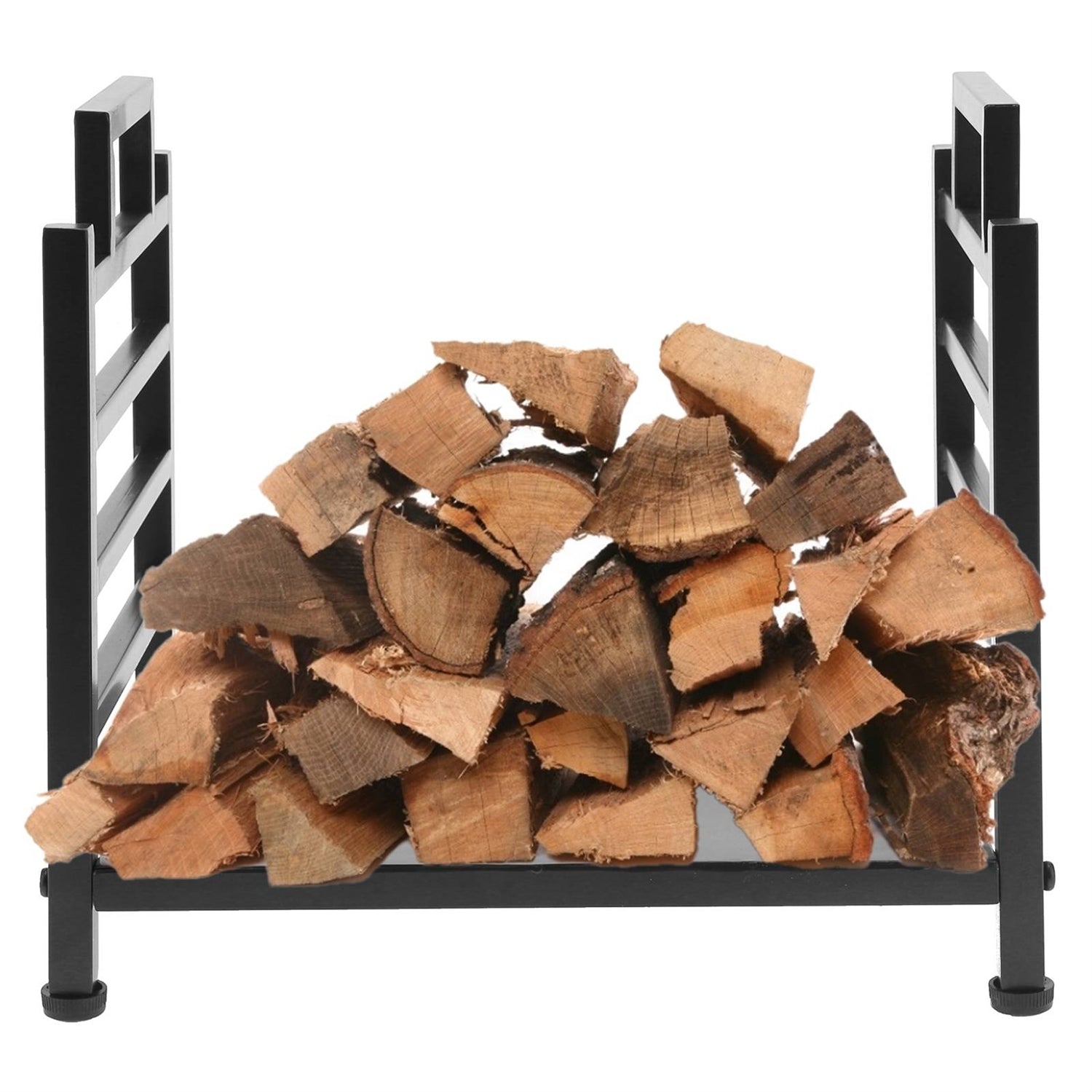 Modern Black Wrought Iron Indoor Outdoor Firewood Holder Log Rack-3