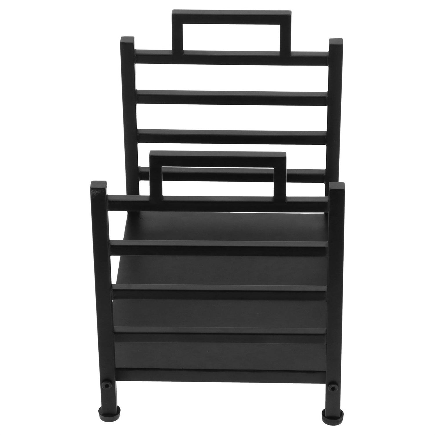 Modern Black Wrought Iron Indoor Outdoor Firewood Holder Log Rack-4