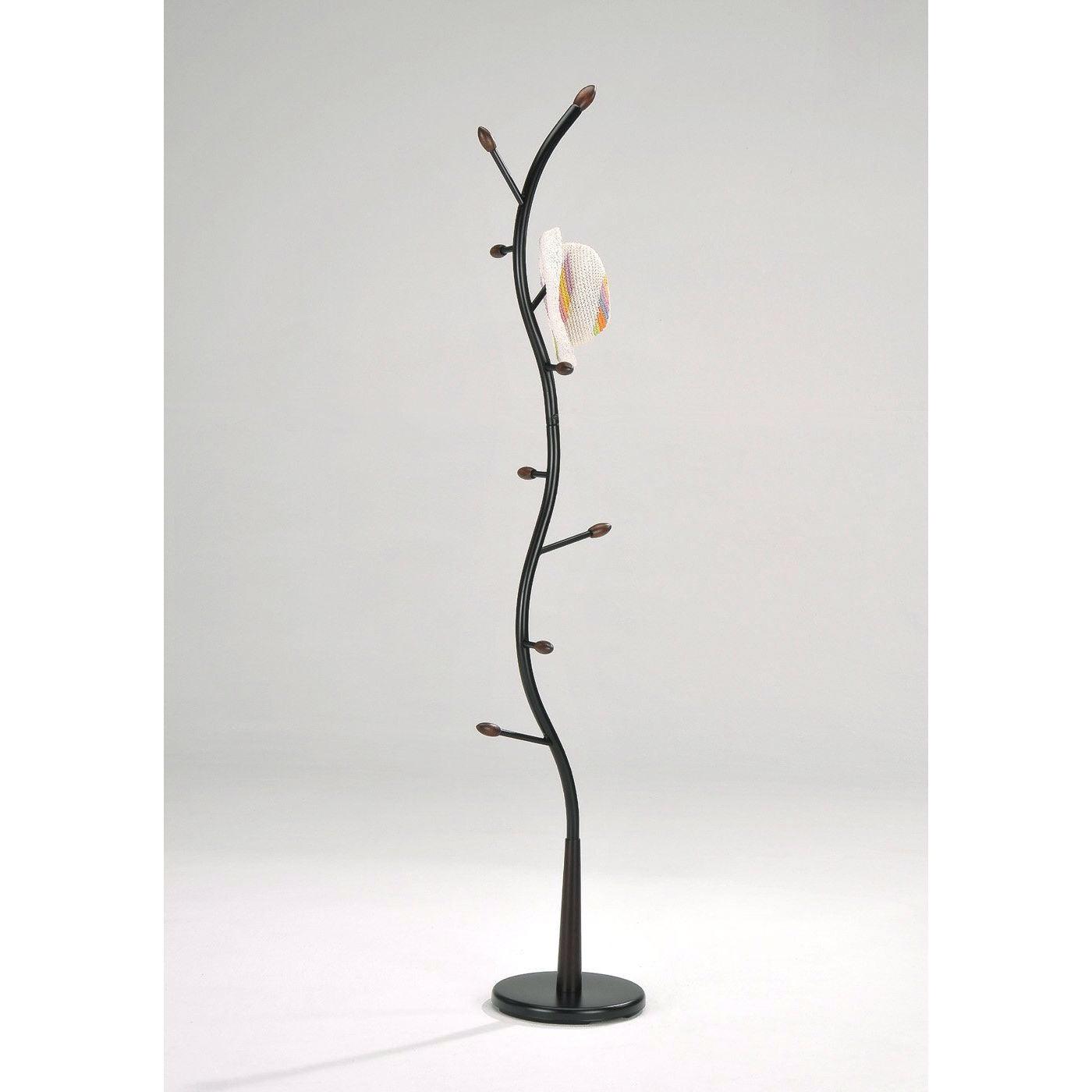 Black Metal Hall Tree Coat Rack Entryway Storage Hat Rack - PRHOMZ