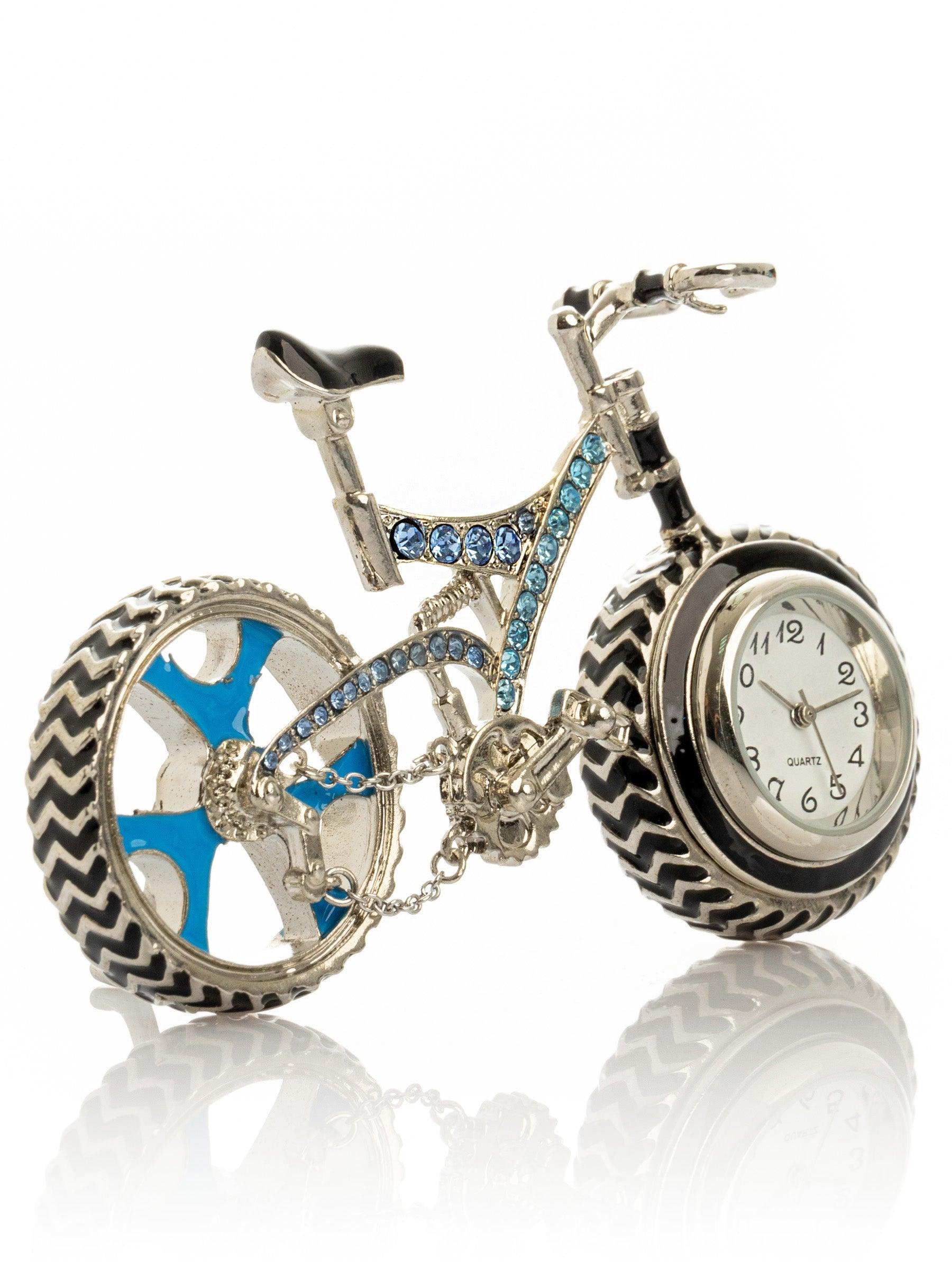 Bicycle clock with Blue crystals - PRHOMZ