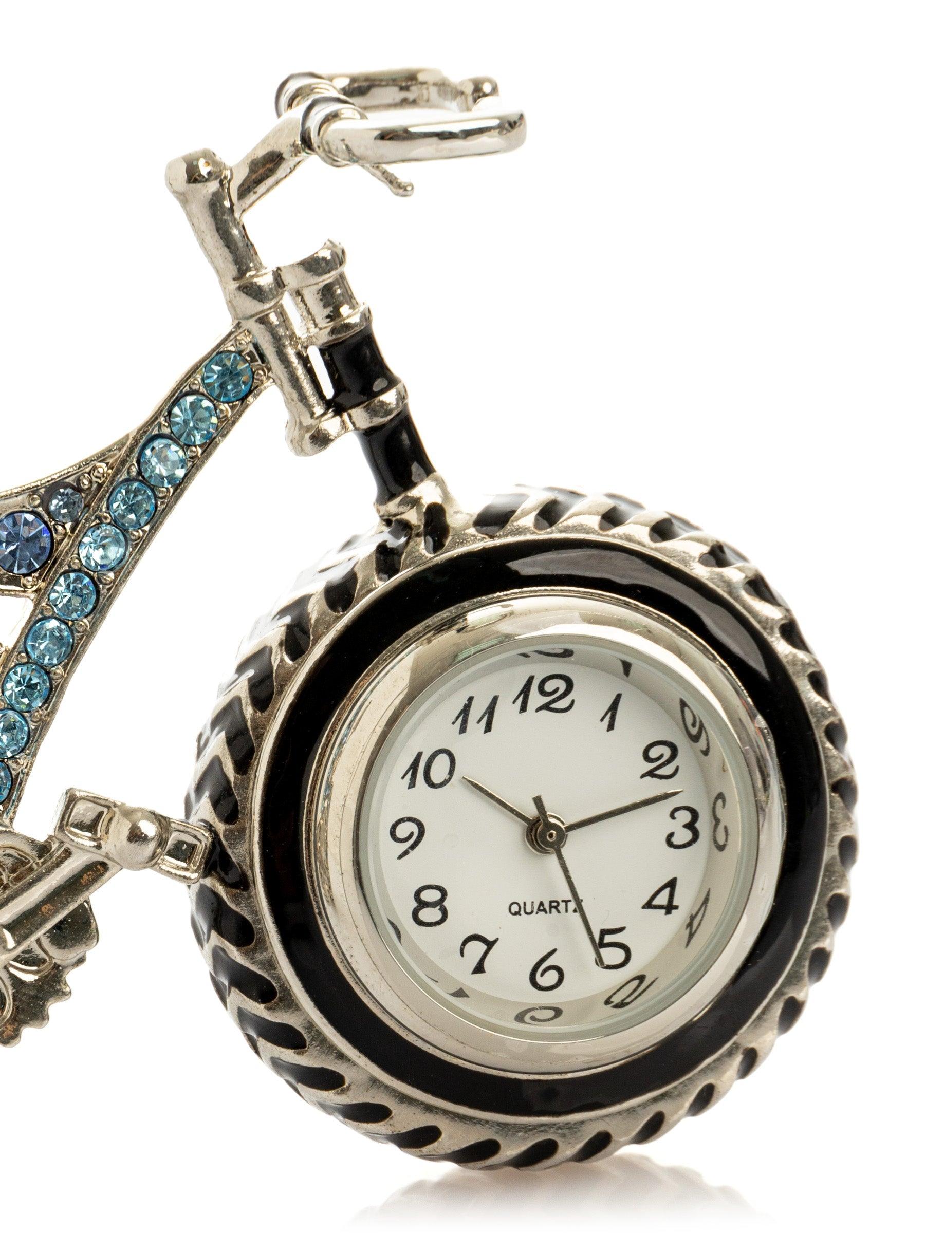 Bicycle clock with Blue crystals - PRHOMZ