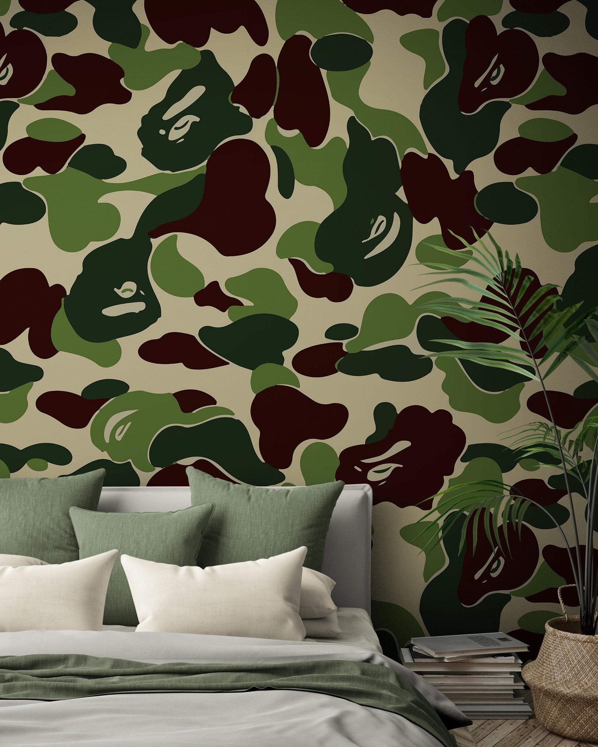 Bape Camo Wallpaper Mural. Blue Camo Streetwear Hype Beast Aesthetics. #7027