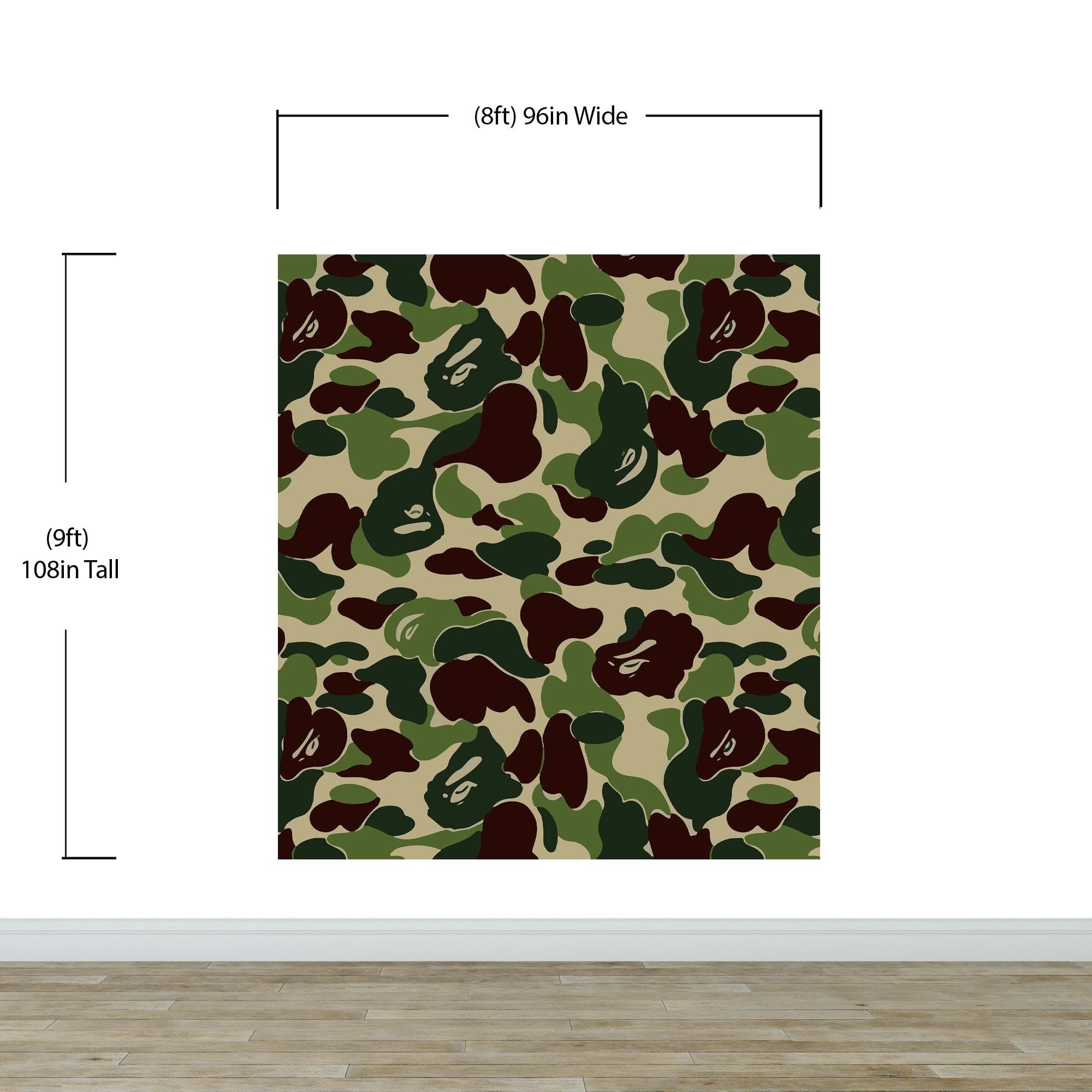Bape Camo Wallpaper Mural. Green Camo Streetwear Hype Beast Aesthetics. #6662