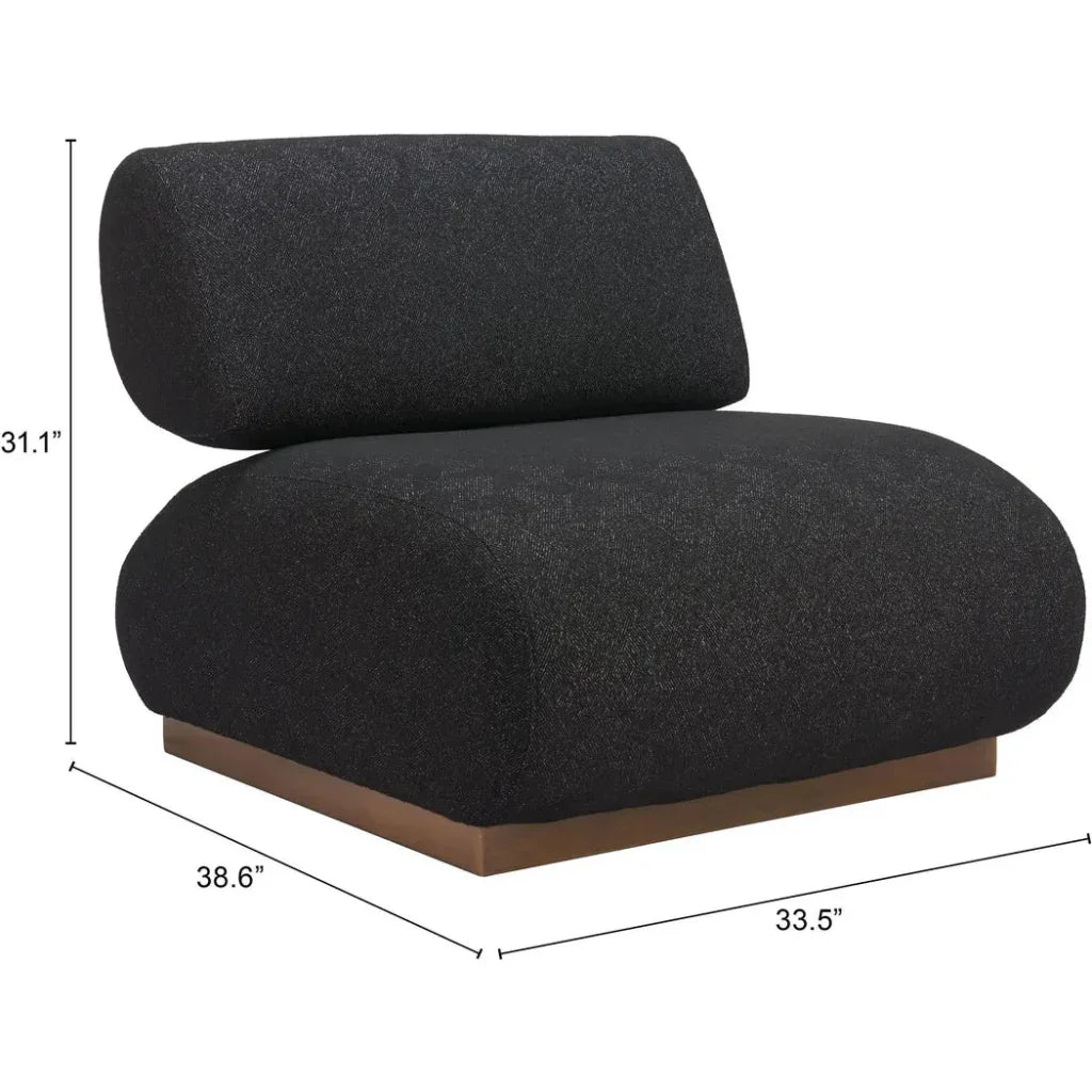 Barsa Black Armless Accent Chair