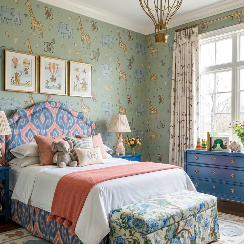Beatrice Joyful Little Elephant Prints Soft Curtains