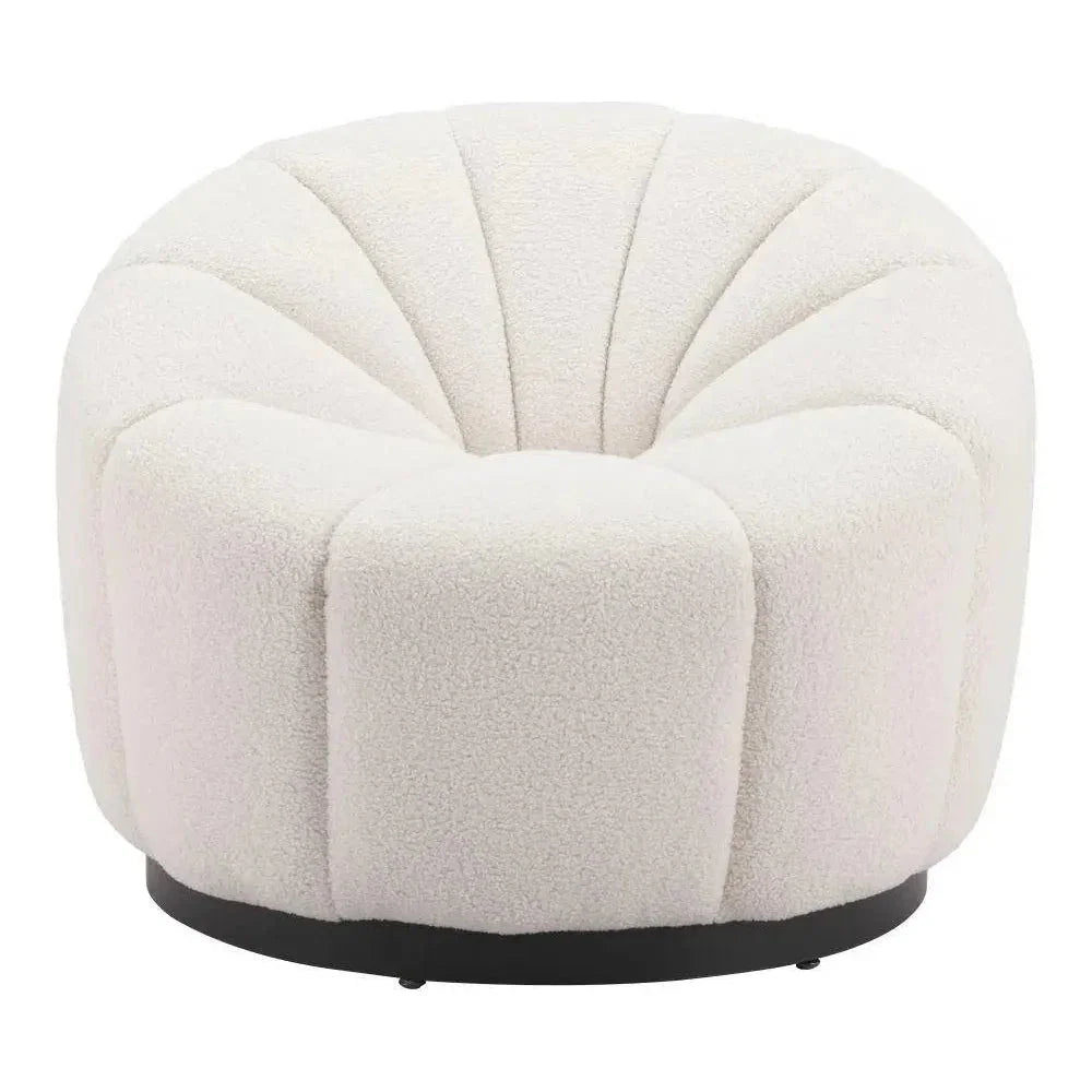 Bhutan Wood & Steel Cream Accent Chair