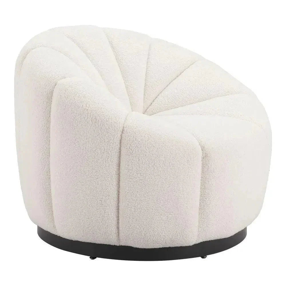 Bhutan Wood & Steel Cream Accent Chair