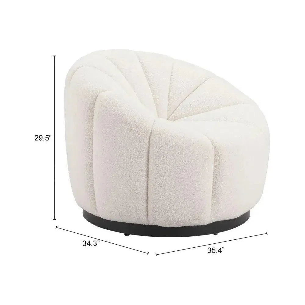 Bhutan Wood & Steel Cream Accent Chair