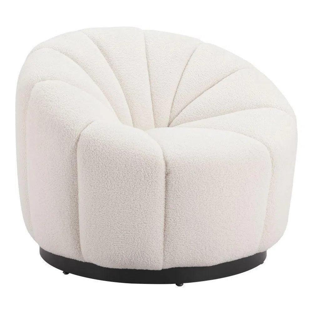 Bhutan Wood & Steel Cream Accent Chair
