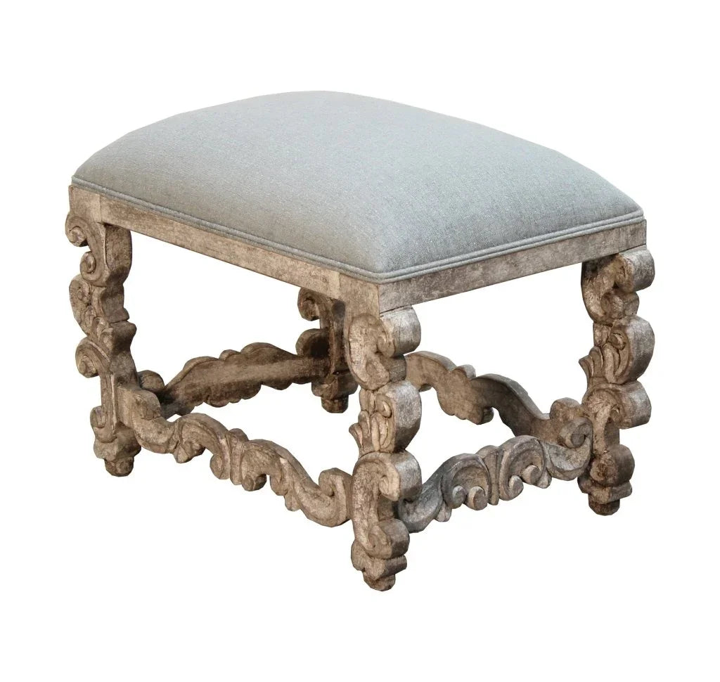 Bianca Grey Performance Fabric Ottoman