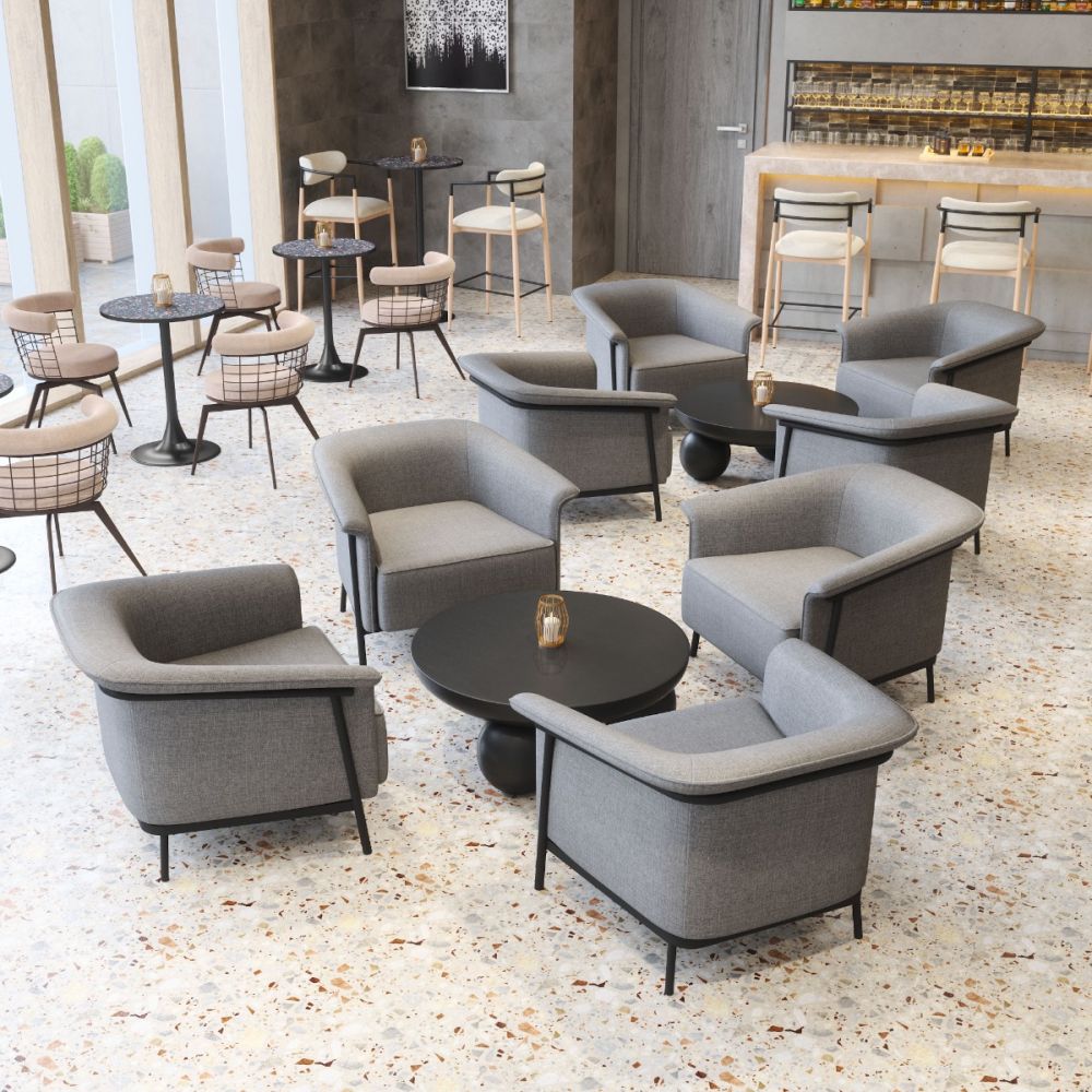 Bite Steel base Round Bar Table