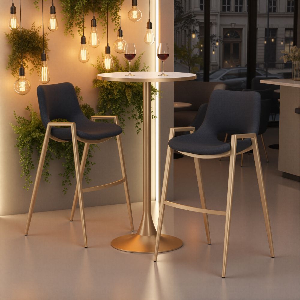 Bite Steel base Round Bar Table