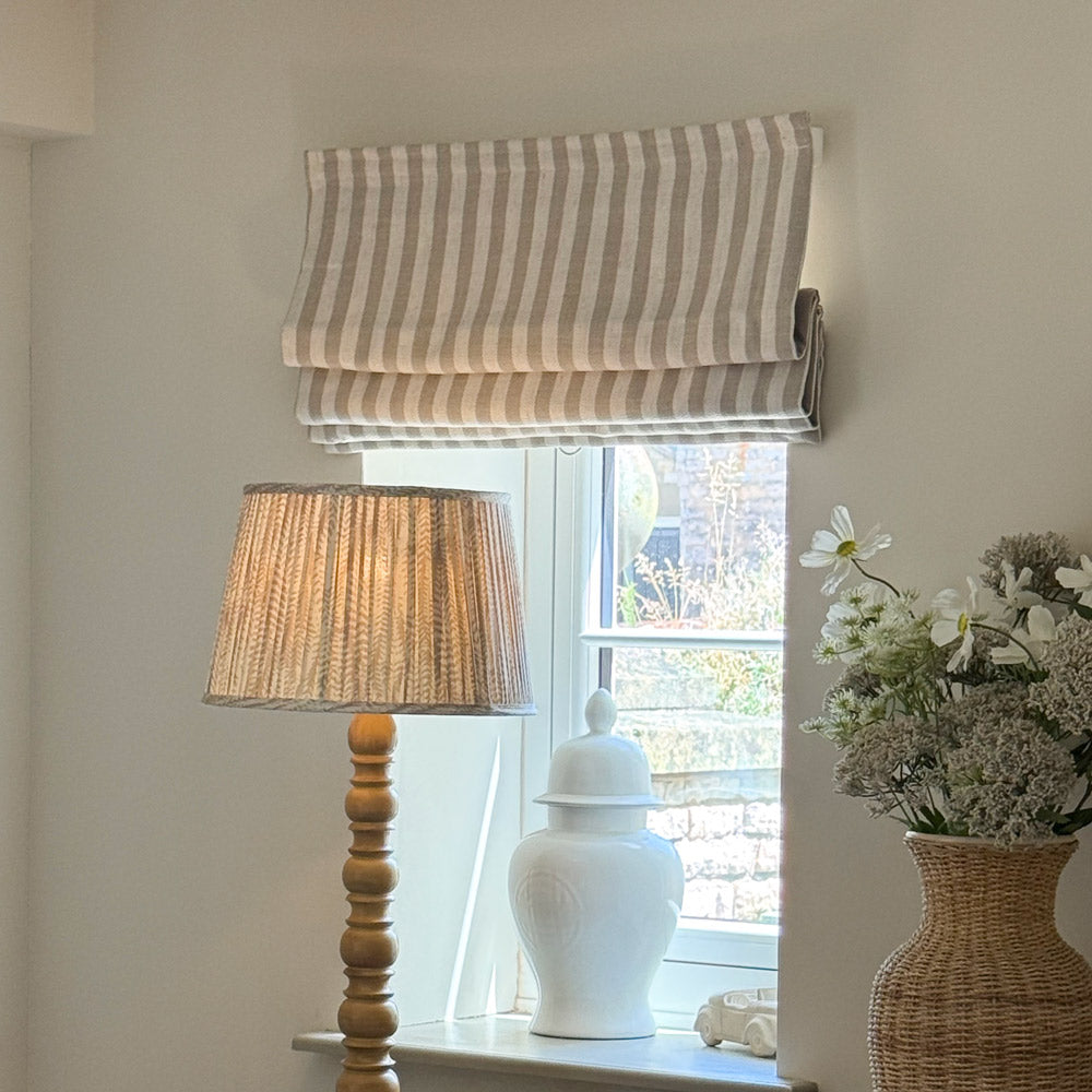 Blake Striped Linen Roman Shade