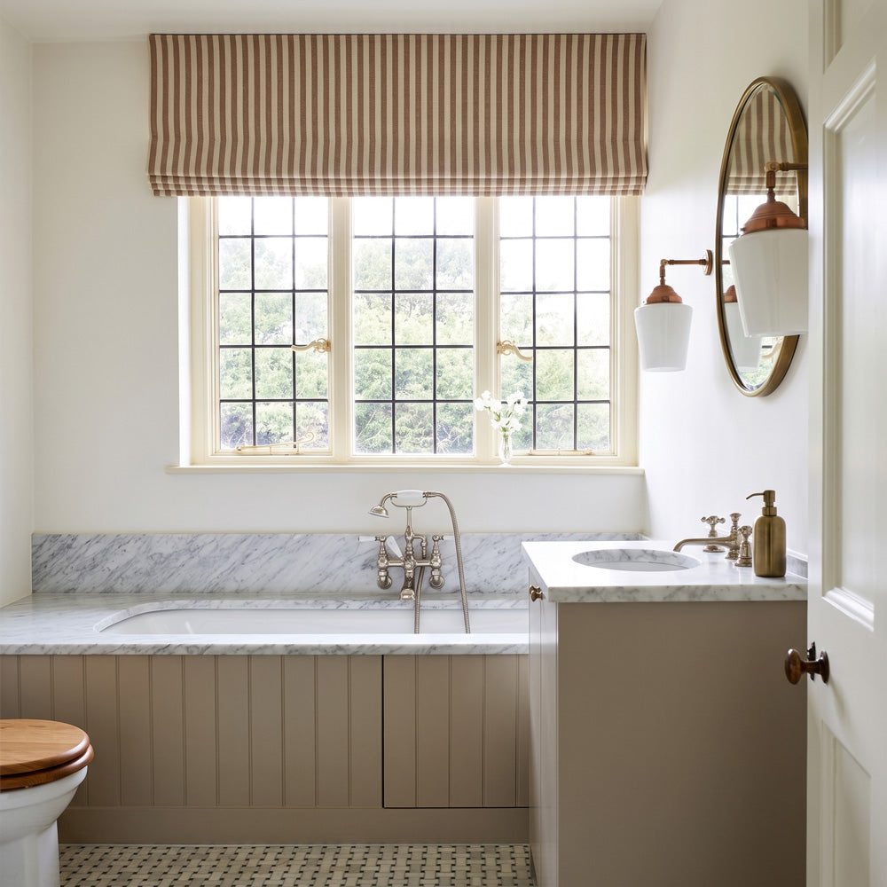 Blake Striped Linen Roman Shade