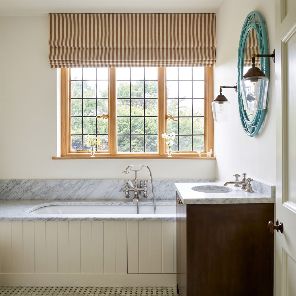 Blake Striped Linen Roman Shade