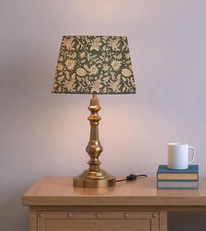 Block Print Drum Linen Lamp Shades - Manikarnika