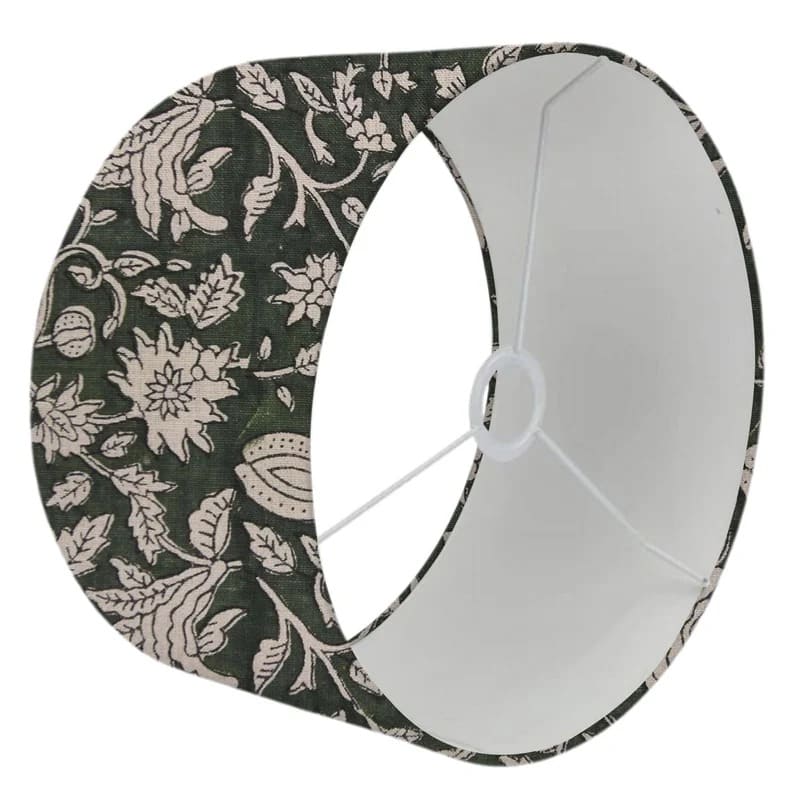 Block Print Drum Linen Lamp Shades - Manikarnika