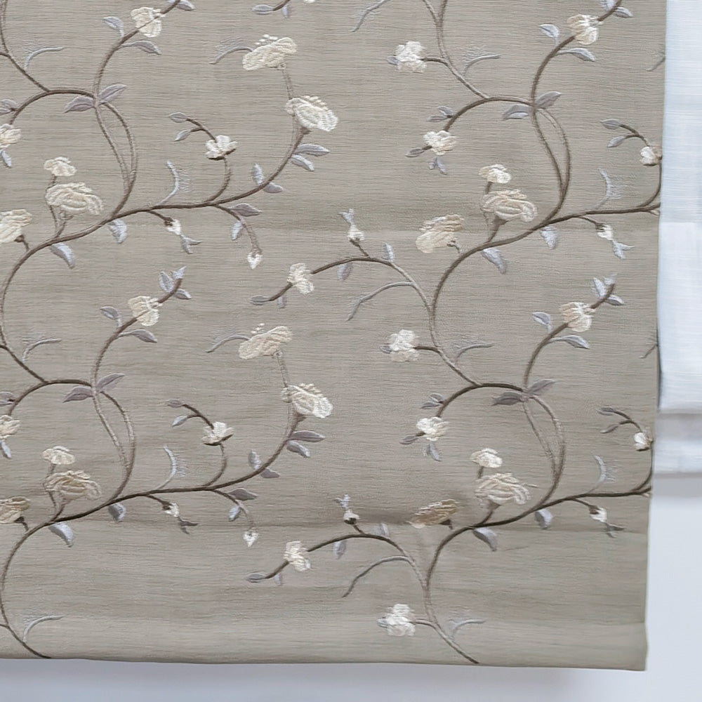 Bloom Embroidered Sprig Roman Shades