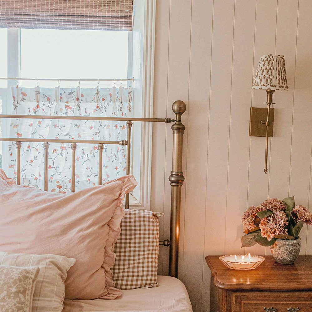 Bloom Embroidery Floral Cafe Curtains