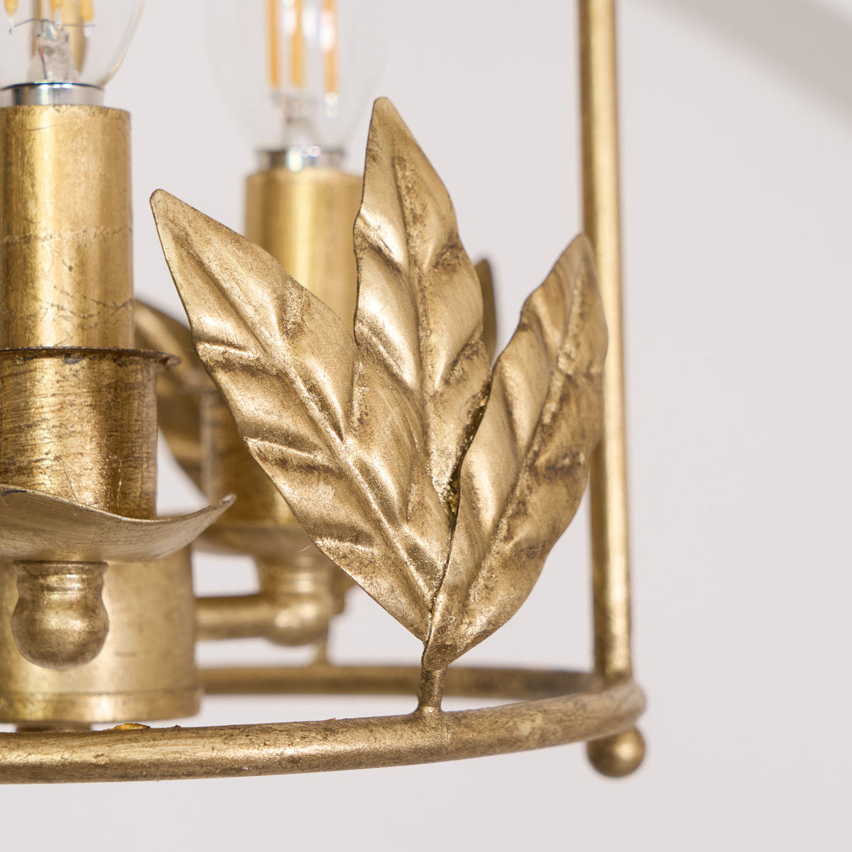 Aviary Series | Iron Lantern Pendant Light with Bird & Leaf Detail for Dining Room