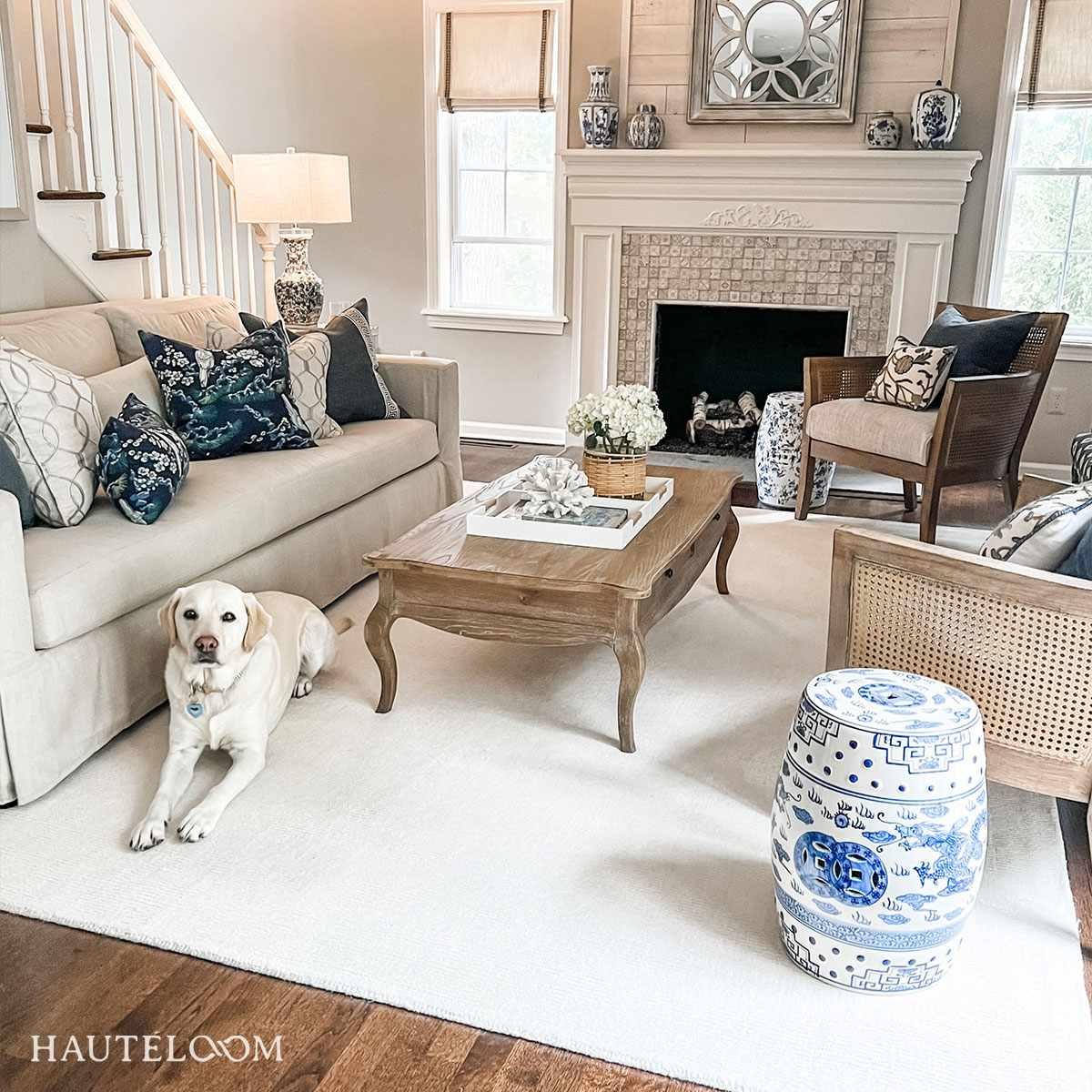 Brockton Solid Wool Light Beige Area Rug - PRHOMZ