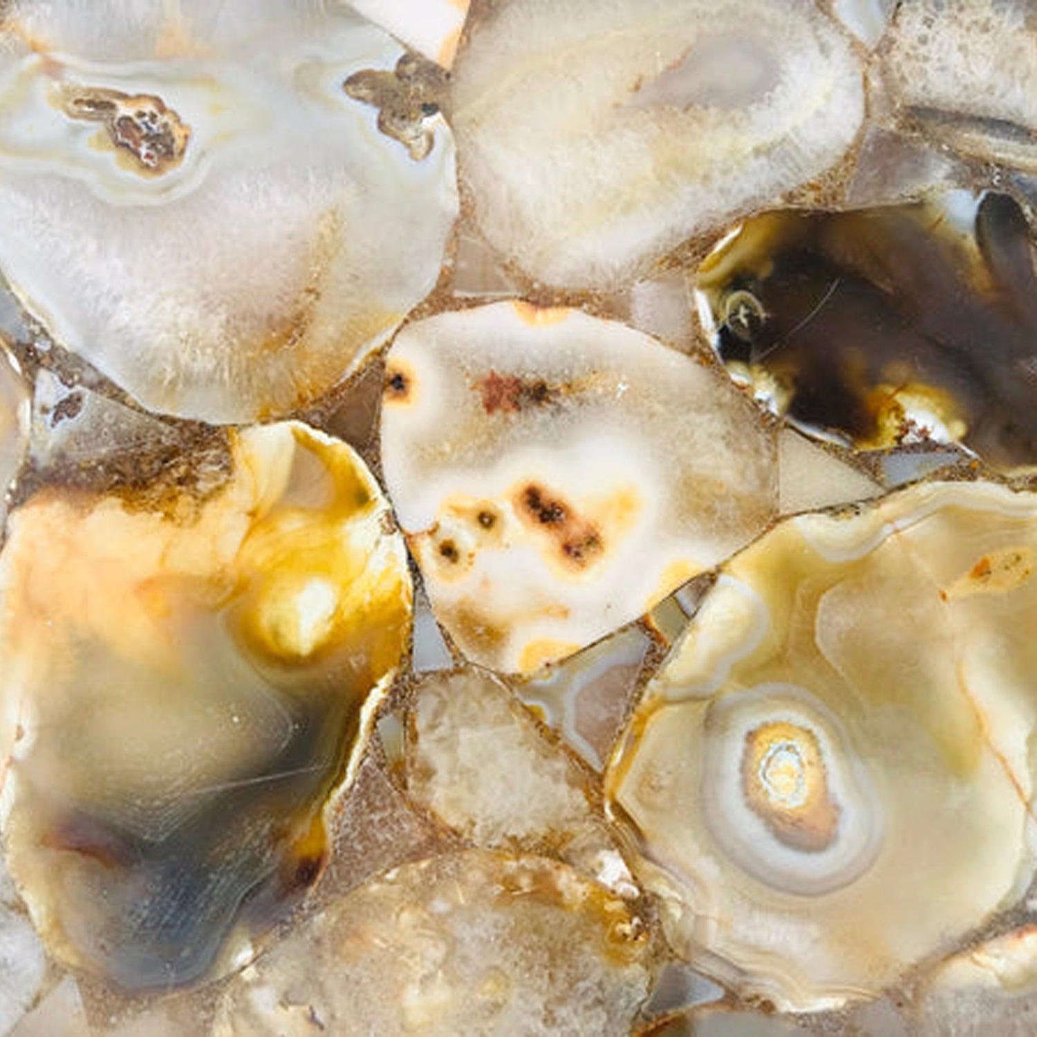 Brown Crystal Agate Large Wall Clock/Personalised Momento - PRHOMZ