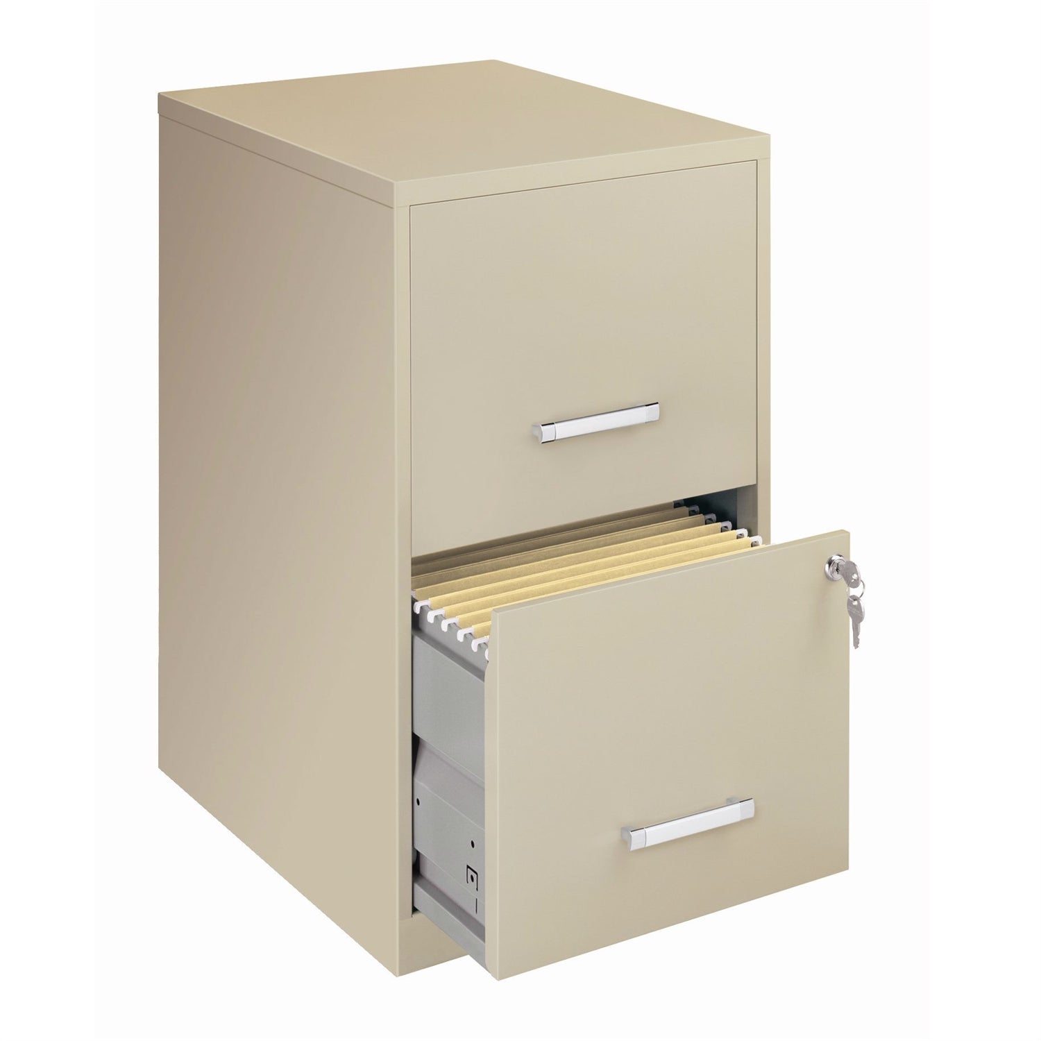 Locking 2-Drawer Vertical File Cabinet in Putty Color-0