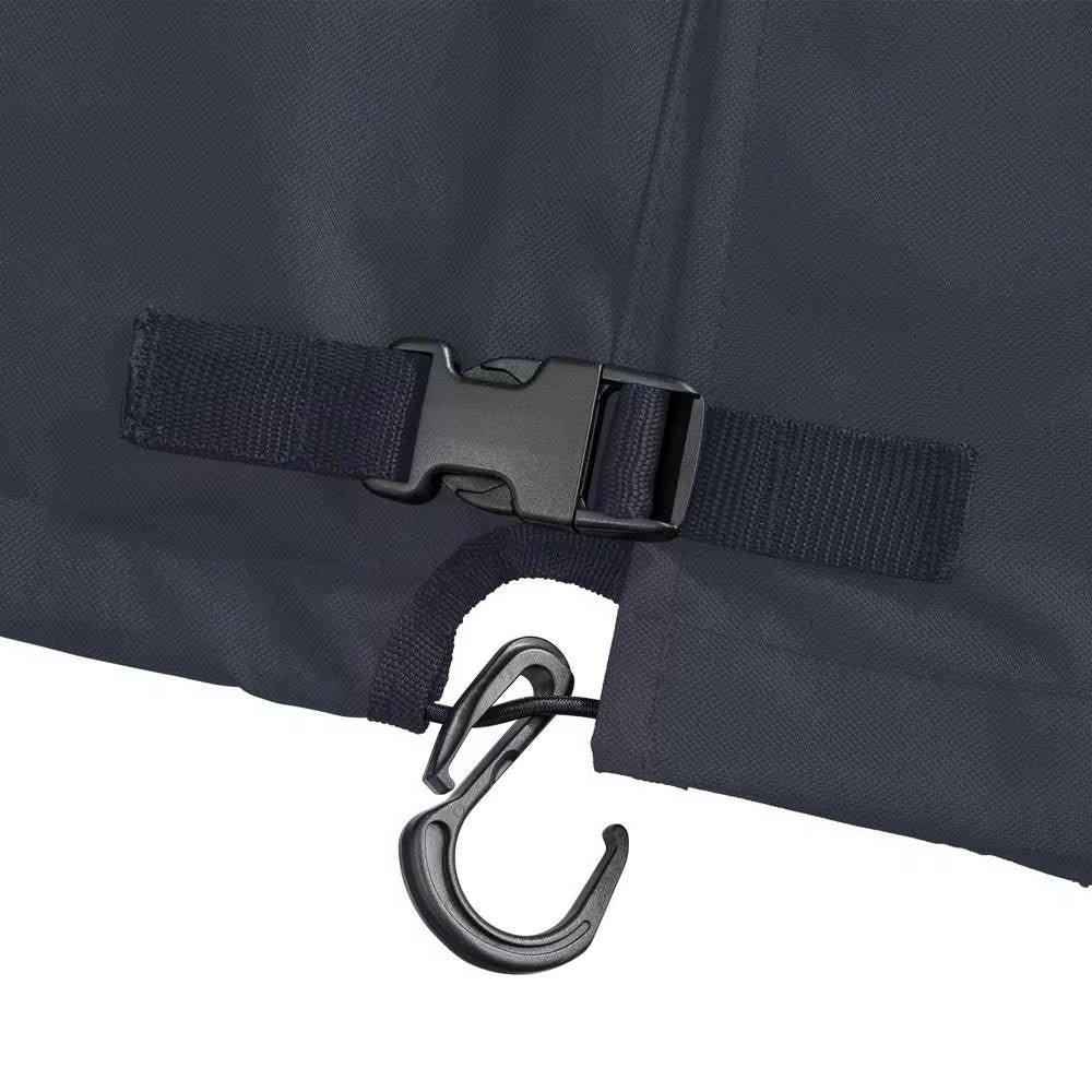 Black Outdoor Firewood Rack Cover - Fits 8-ft. Log Rack - PRHOMZ