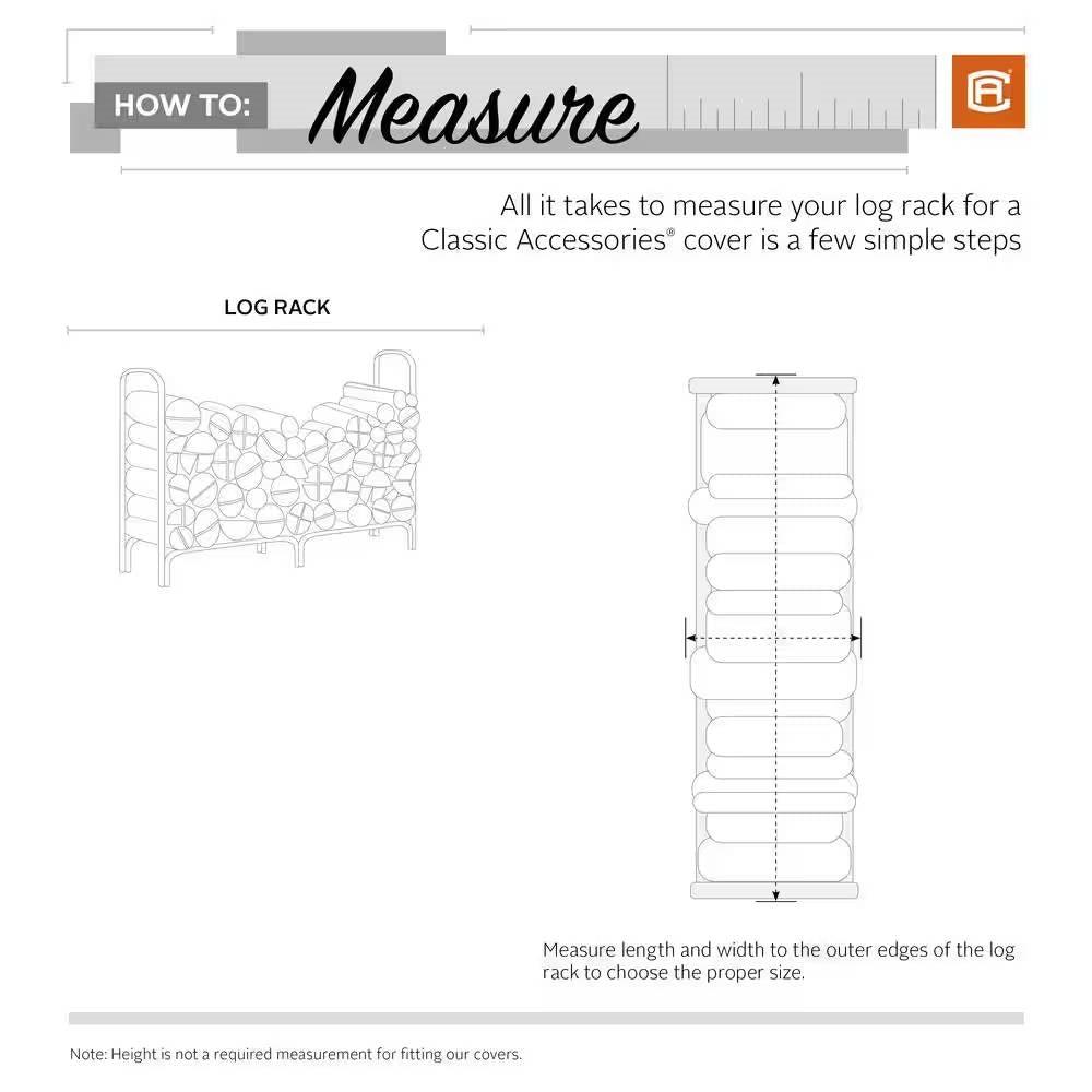 Black Firewood Rack Cover - Fits 4-ft. Log Racks - PRHOMZ