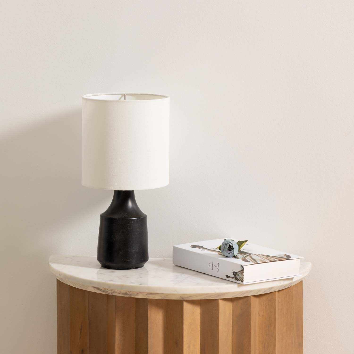 Canayan Black and Natural Resin Table Lamp-0