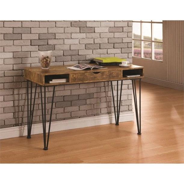 Farmhouse Rustic Home Office 1 Drawer Writing Desk - PRHOMZ