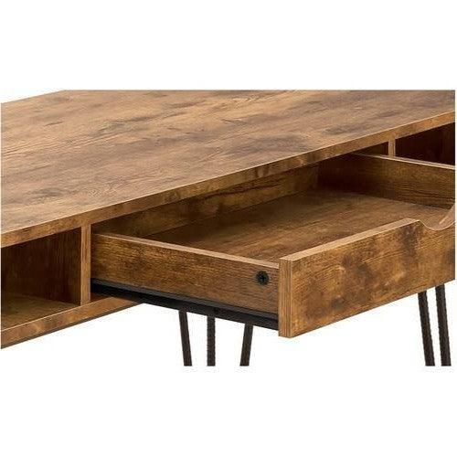 Farmhouse Rustic Home Office 1 Drawer Writing Desk - PRHOMZ