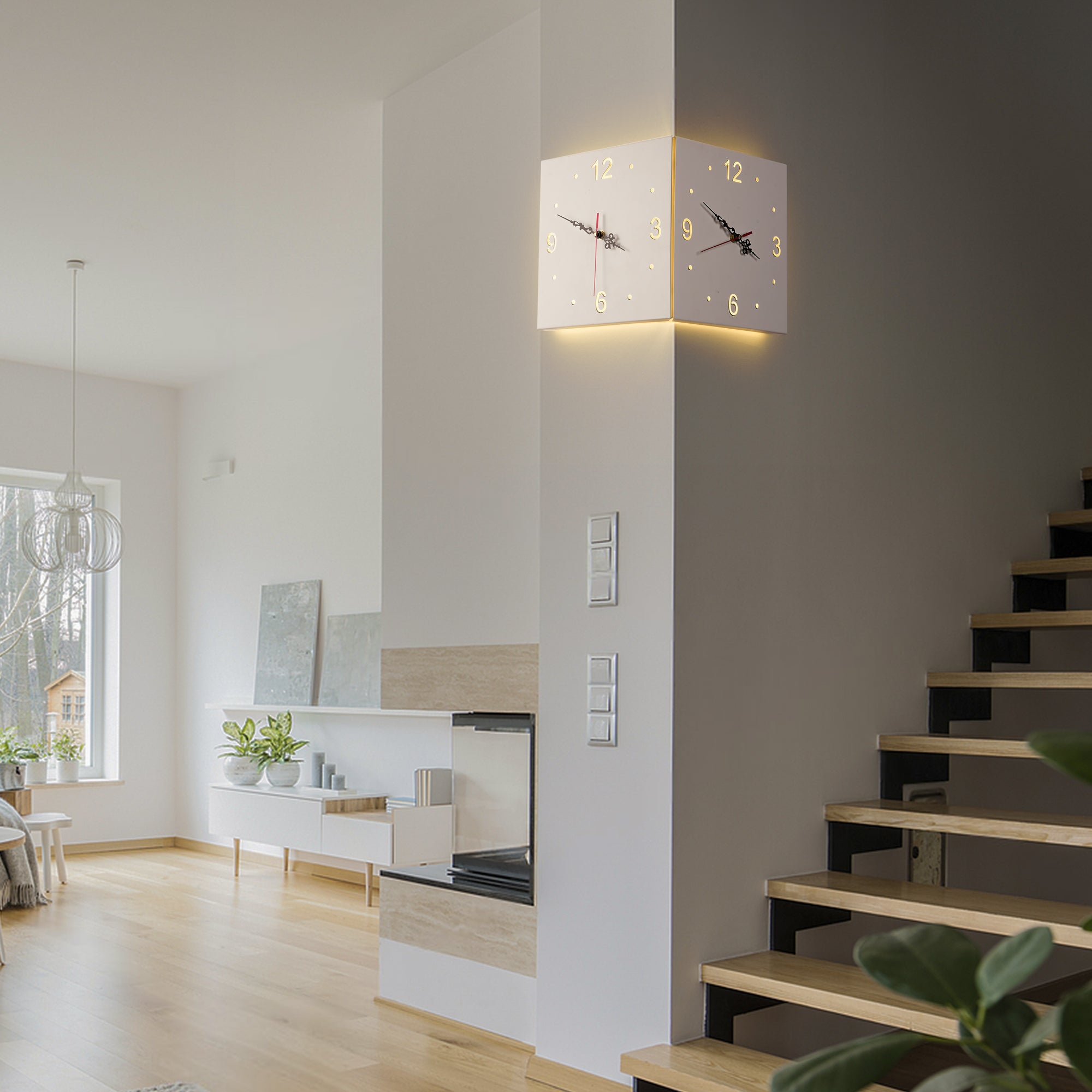 Voice Sensor Backlit Corner Clock