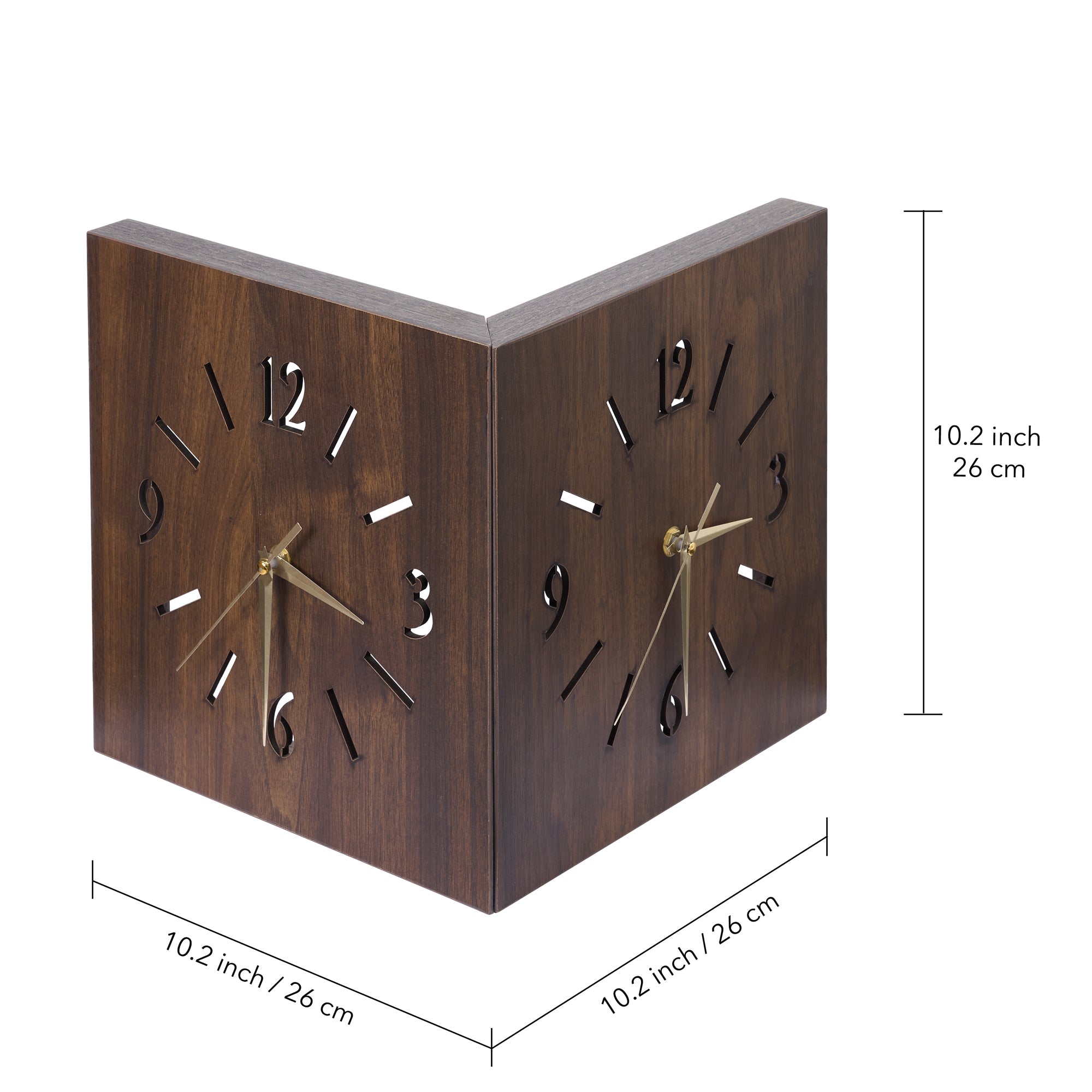 Sounds Activated Backlit Wooden Wall Clock Corner Clock-4