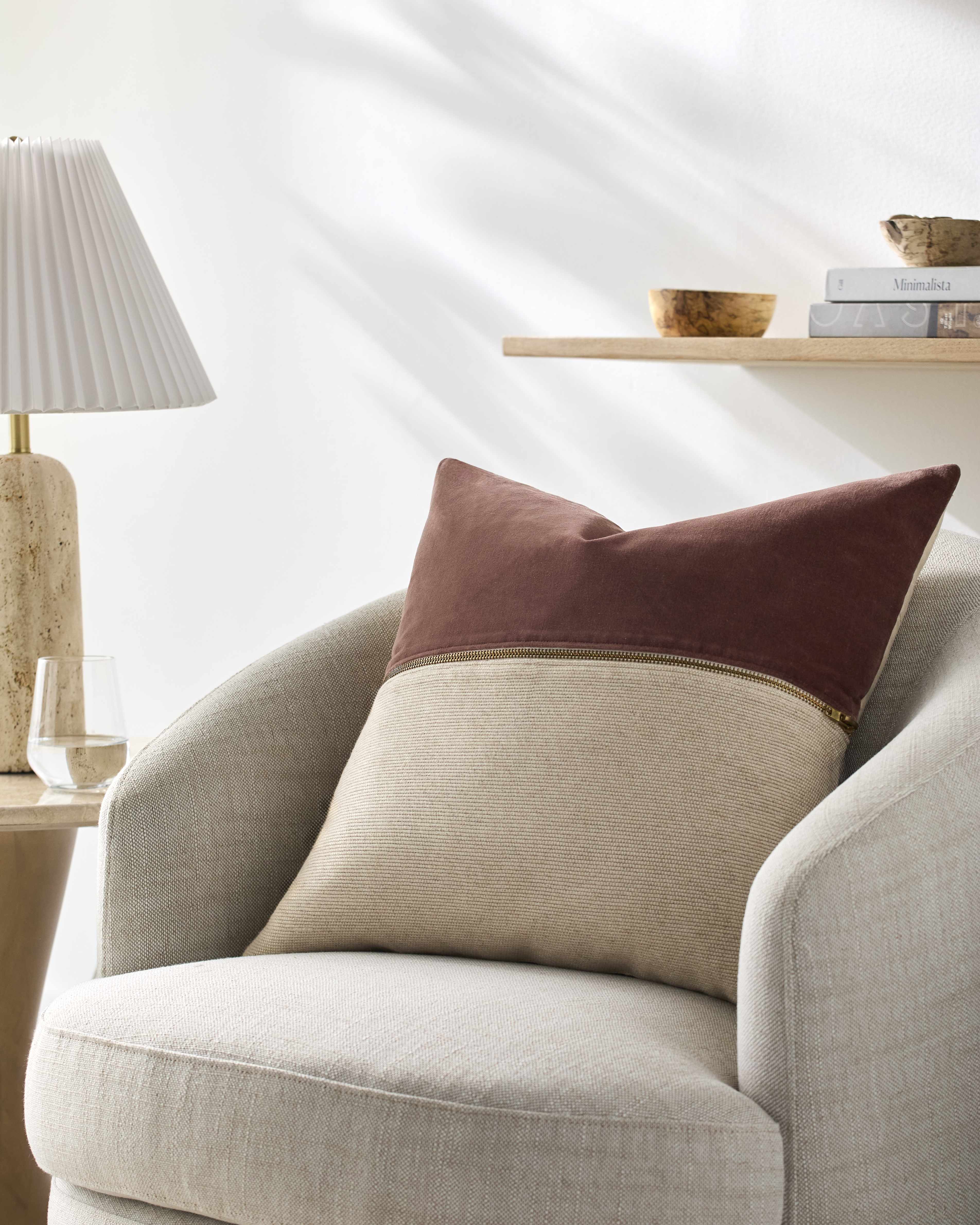 Corine Chestnut Throw Pillow-1