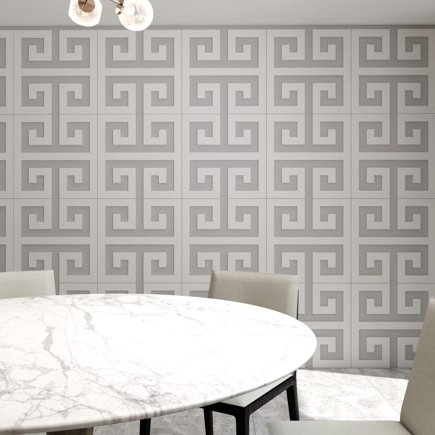 Greek Key 3D Wall Panels - PRHOMZ