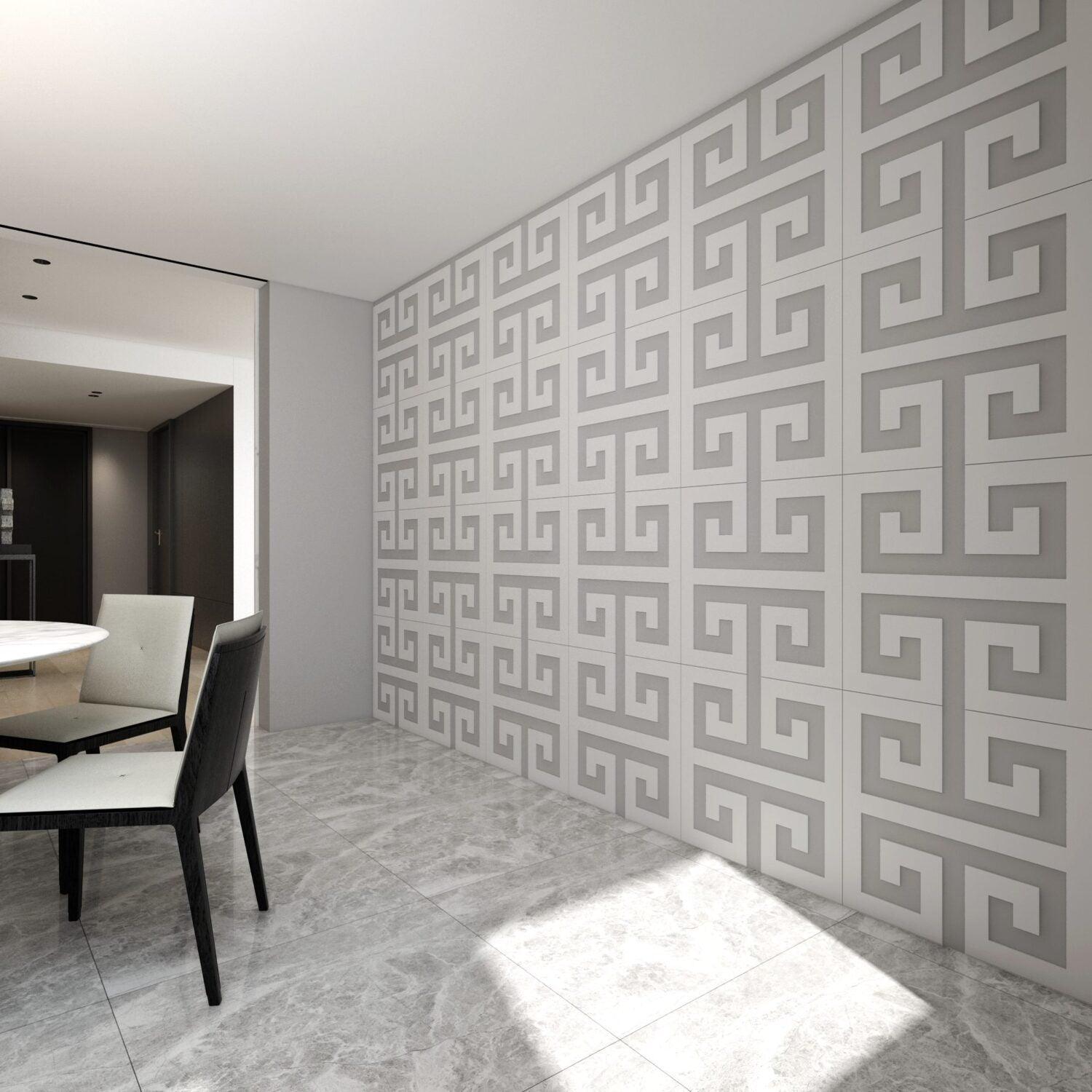 Greek Key 3D Wall Panels - PRHOMZ