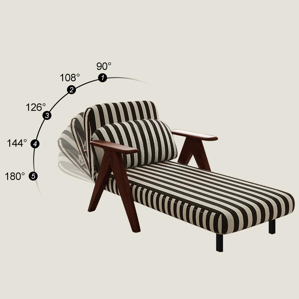 Solid Wood Lounge Chair Sleeper Sofa Bed - PRHOMZ