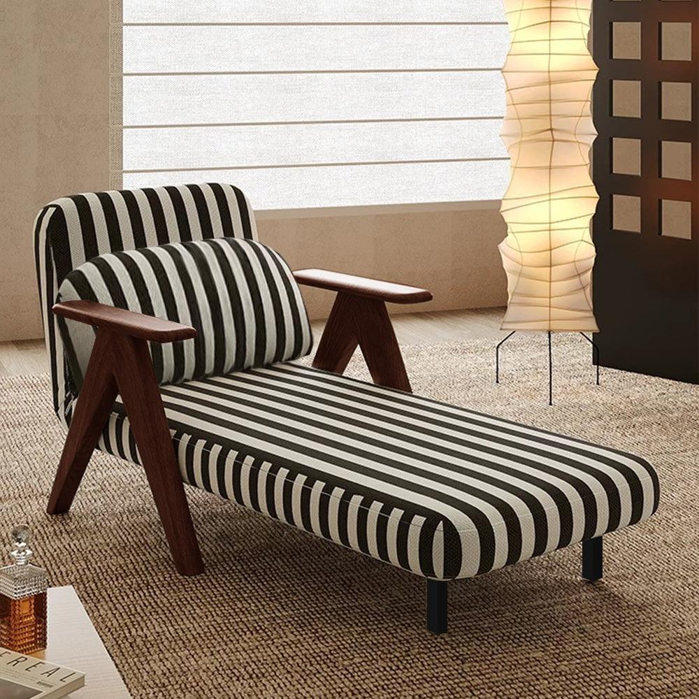 Solid Wood Lounge Chair Sleeper Sofa Bed - PRHOMZ