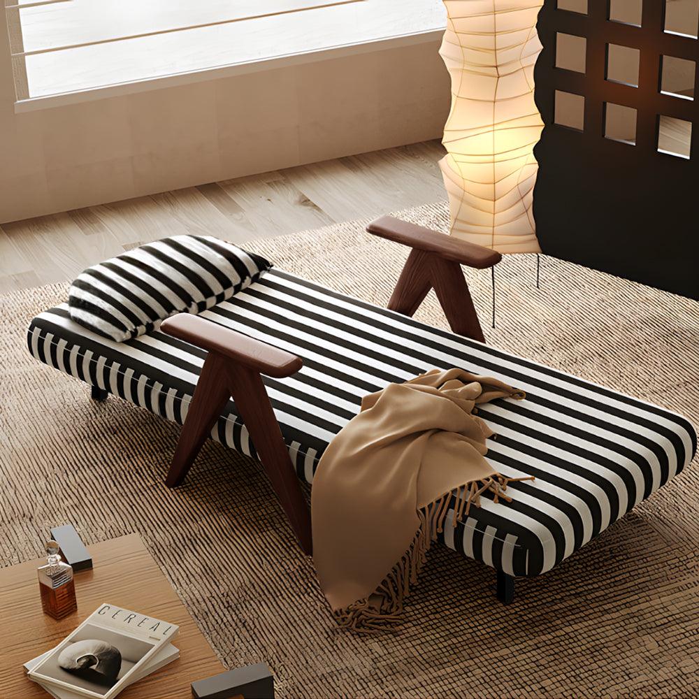 Solid Wood Lounge Chair Sleeper Sofa Bed - PRHOMZ