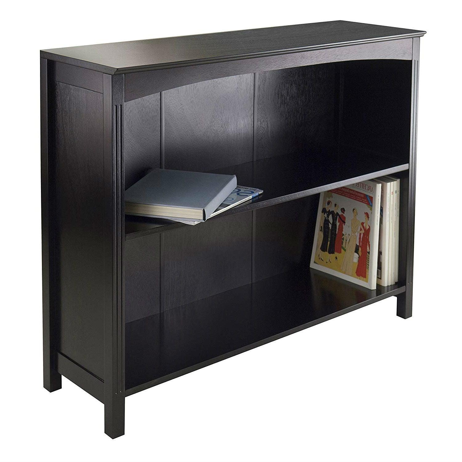 Espresso Sturdy 3 Tier Bookcase Shelf Dresser - PRHOMZ