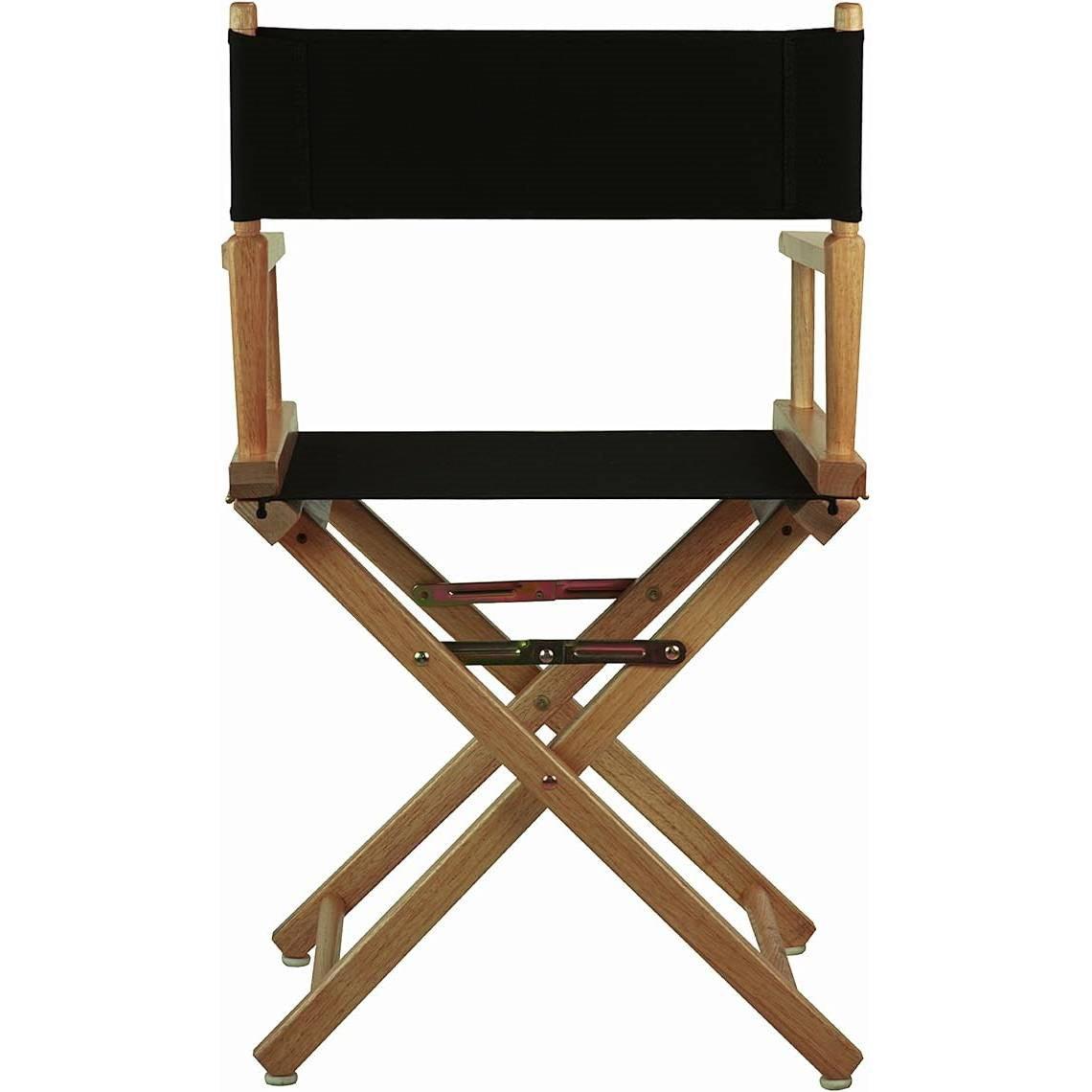 Solid Wood Frame Indoor/Outdoor Patio Dining Directors Chair with Black Seat - PRHOMZ