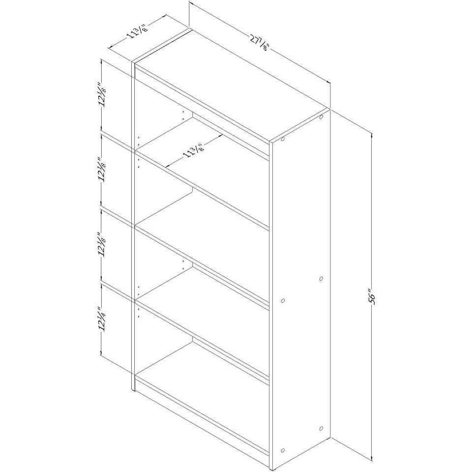 Four Shelf Eco-Friendly Bookcase in Cherry-1