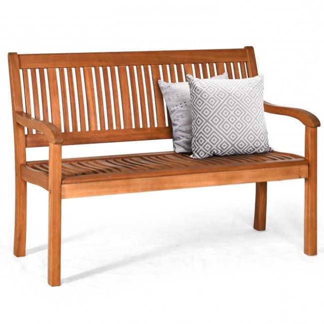 FarmHome Slatted 2 Seater Garden Eucalyptus Bench - PRHOMZ