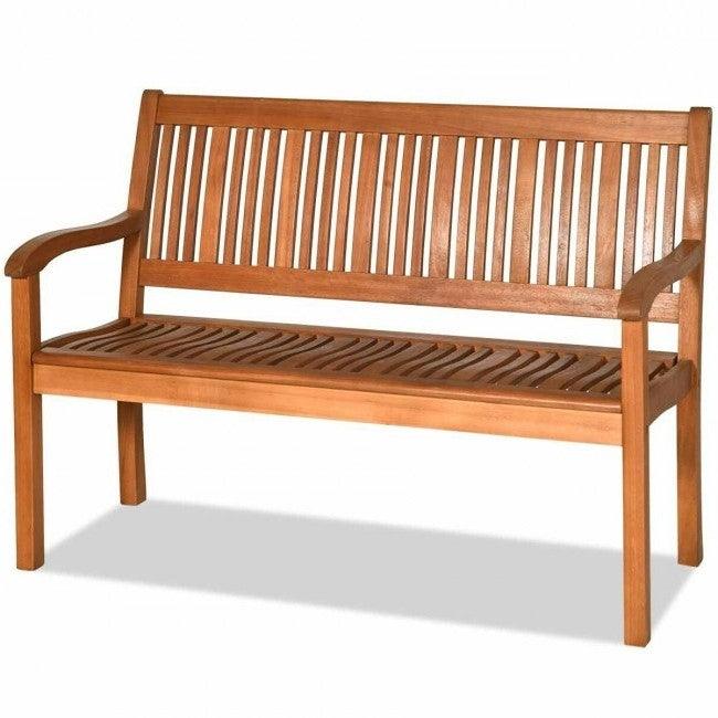 FarmHome Slatted 2 Seater Garden Eucalyptus Bench - PRHOMZ